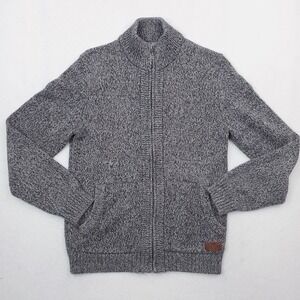 Roots Canada Sweater Mens XS Gray Full Zip Cardigan Heavyweight Jacket